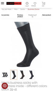 New Cashmere Blend Business Socks 39-41